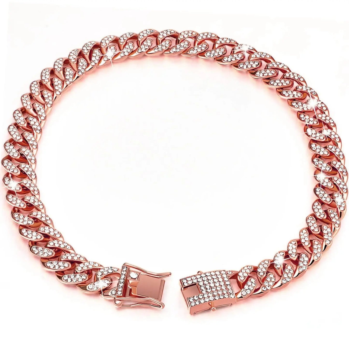 Rhinestone Cuban Style Dog Necklace for Small to Large Dogs