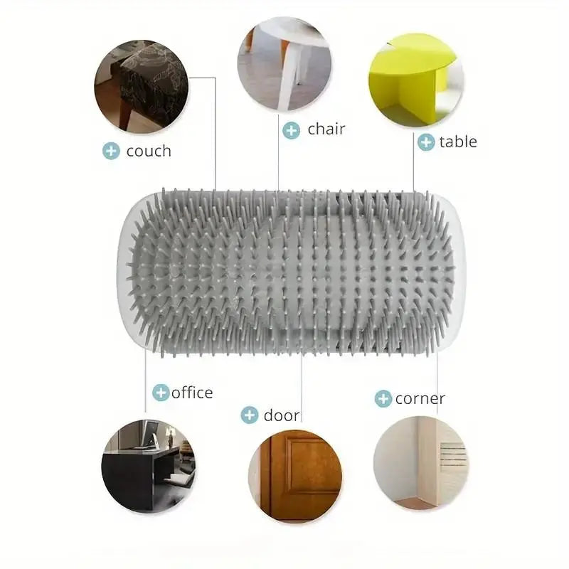 Wall Mounted Cat Self Grooming Corner Brush Massager