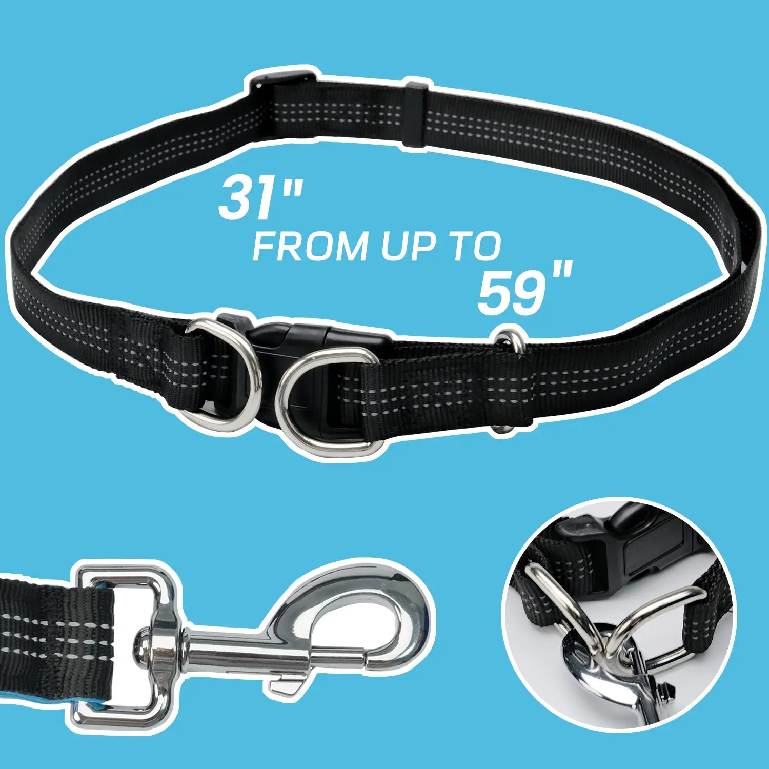 Hands-Free Dog Leash with Waist Bag & Shock Absorption System