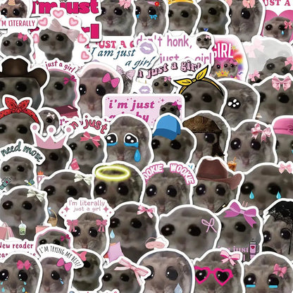 56pcs Cute Hamster Meme Sticker Pack for Laptop & Phone