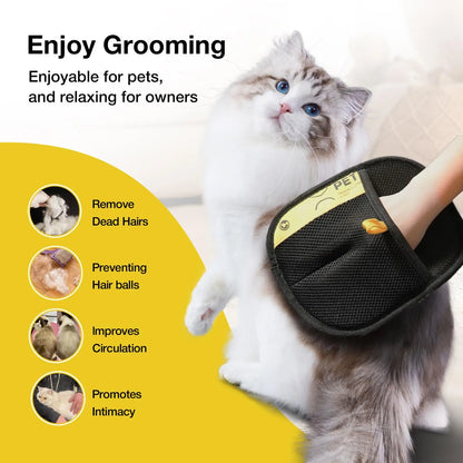 Reusable Pet Hair Remover Gloves for Dogs & Cats Grooming