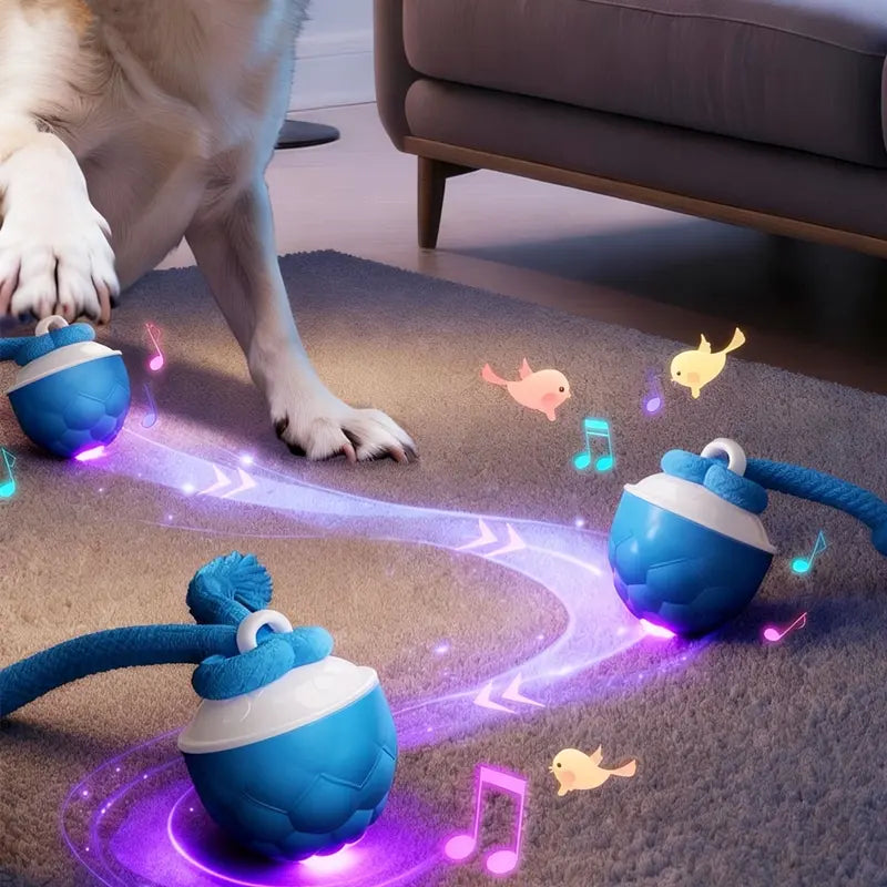 Rechargeable Smart Rolling Pet Ball Toy for Cats & Dogs