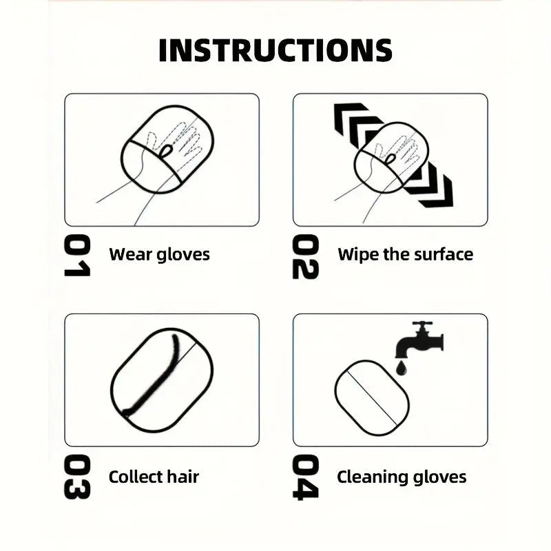 Reusable Pet Hair Remover Gloves for Dogs & Cats Grooming