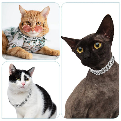 Rhinestone Cuban Style Dog Necklace for Small to Large Dogs