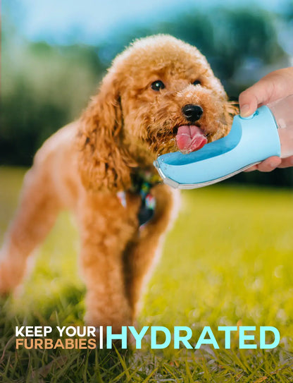 3-in-1 Portable Dog Water Bottle with Food & Waste Bag Storage