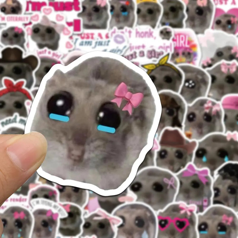 56pcs Cute Hamster Meme Sticker Pack for Laptop & Phone