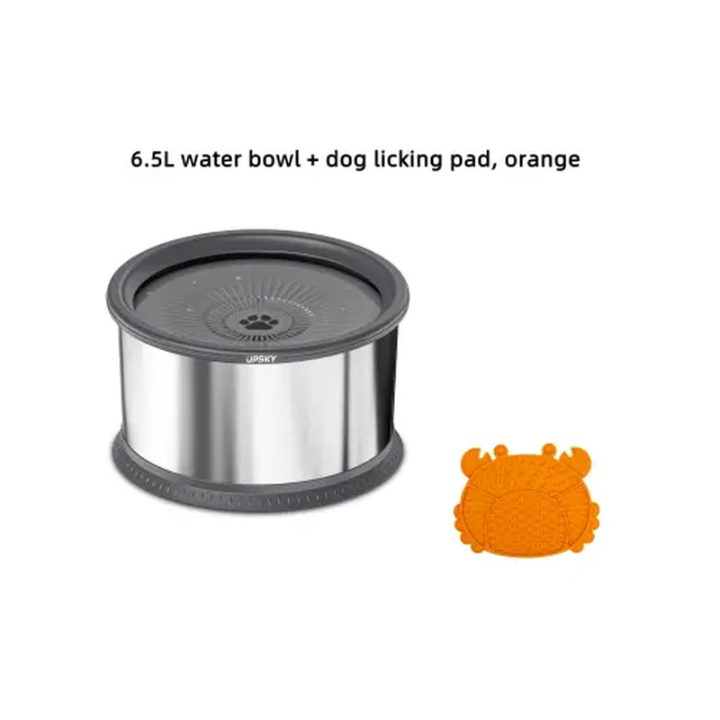 UPSKY Large Anti-Spill Slow Drinking Dog Water Bowl 6.5L