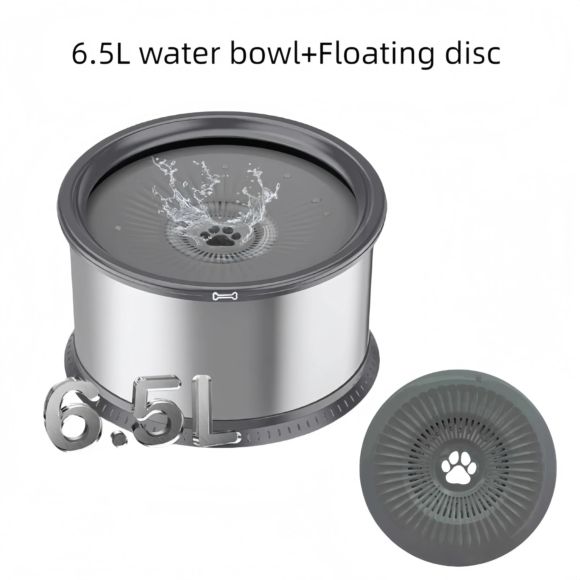 UPSKY Large Anti-Spill Slow Drinking Dog Water Bowl 6.5L