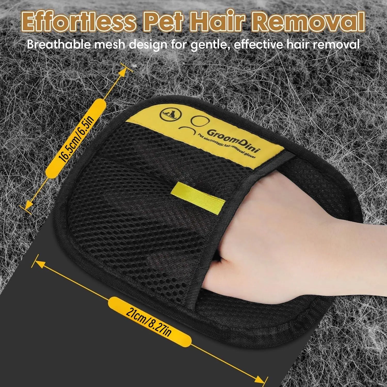 Anti-Static Pet Grooming Glove for Shedding & Hair Removal