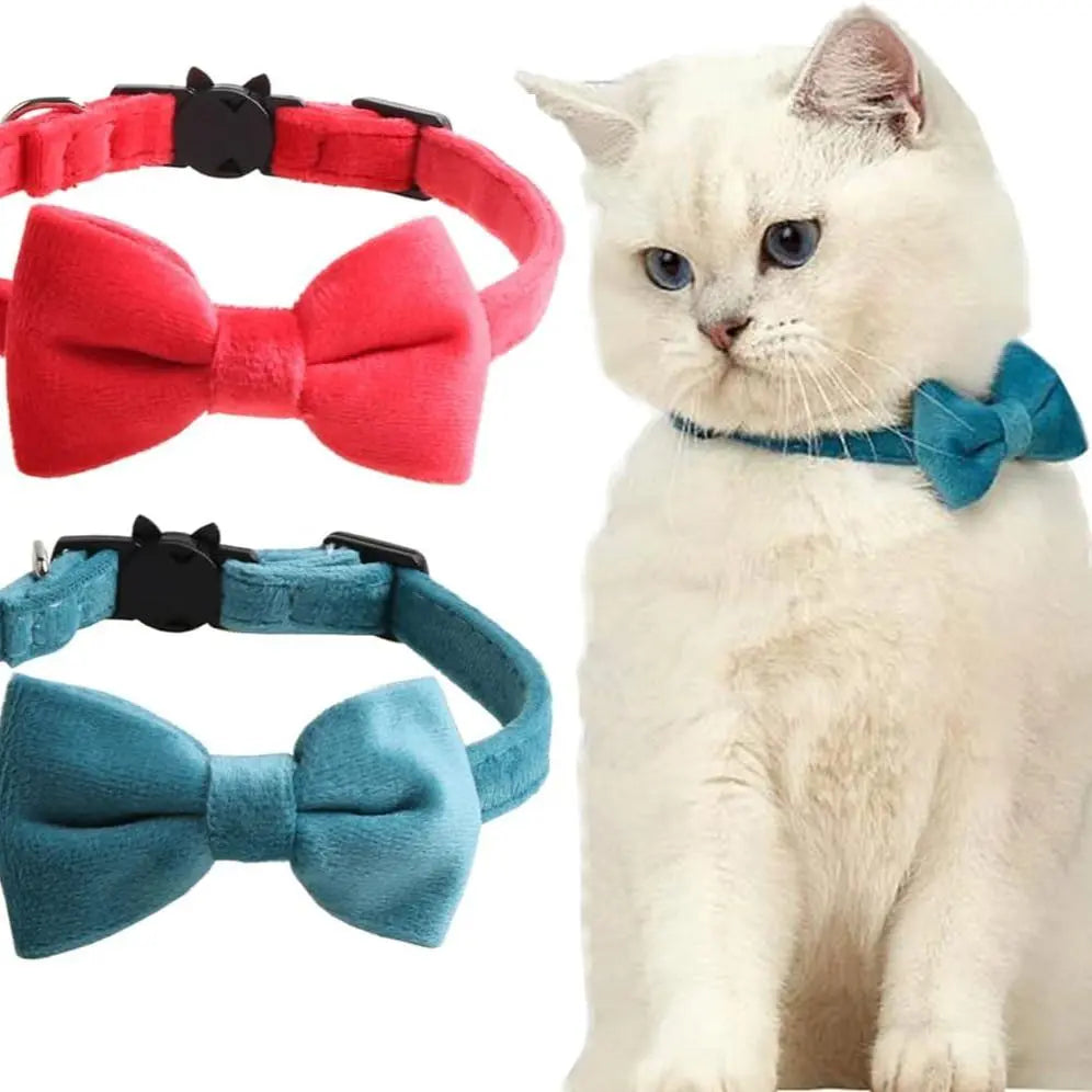 Adjustable Bowknot Cat & Small Dog Collar with Bell