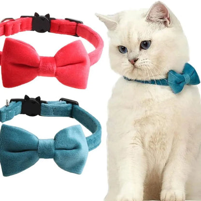 Adjustable Bowknot Cat & Small Dog Collar with Bell