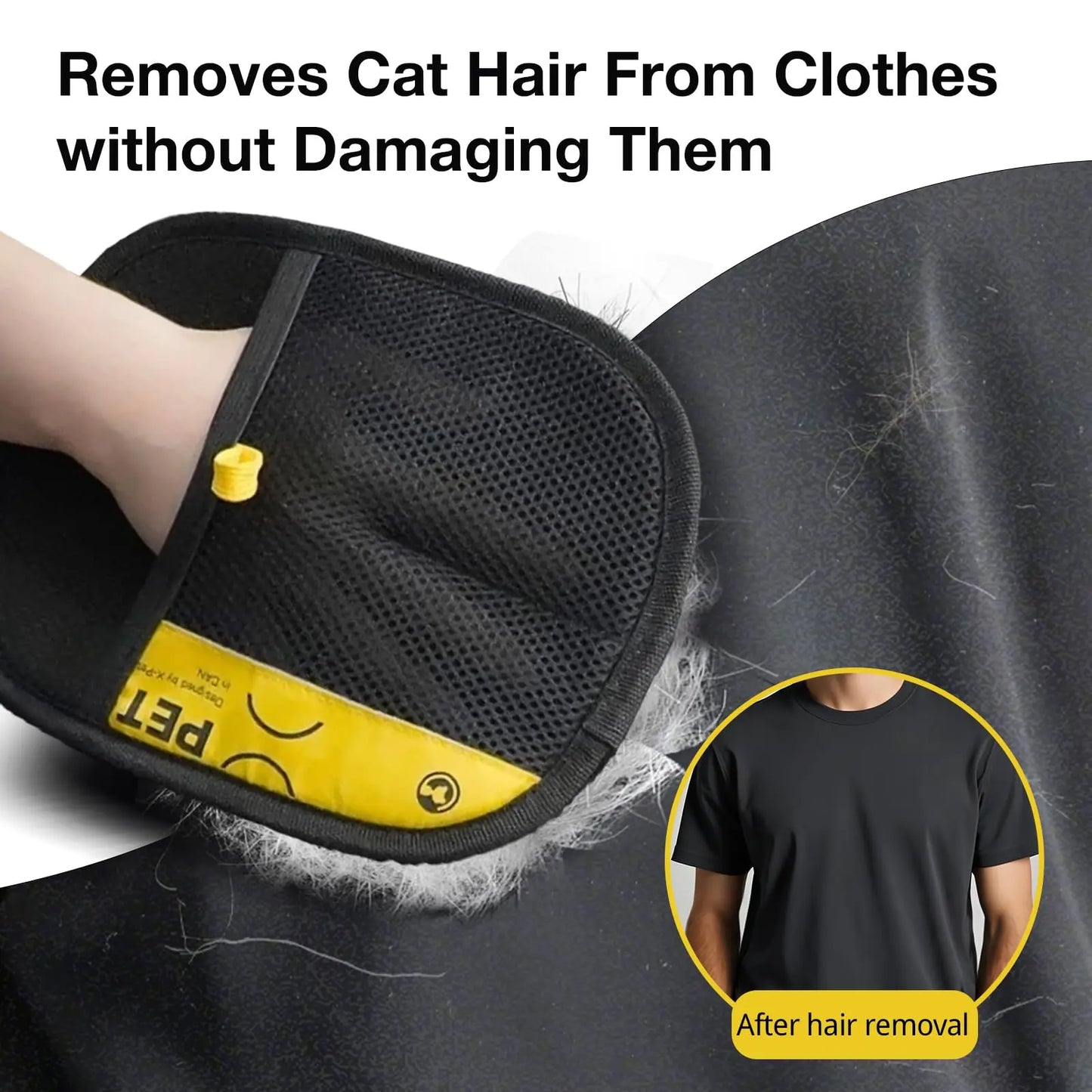 Reusable Pet Hair Remover Gloves for Dogs & Cats Grooming