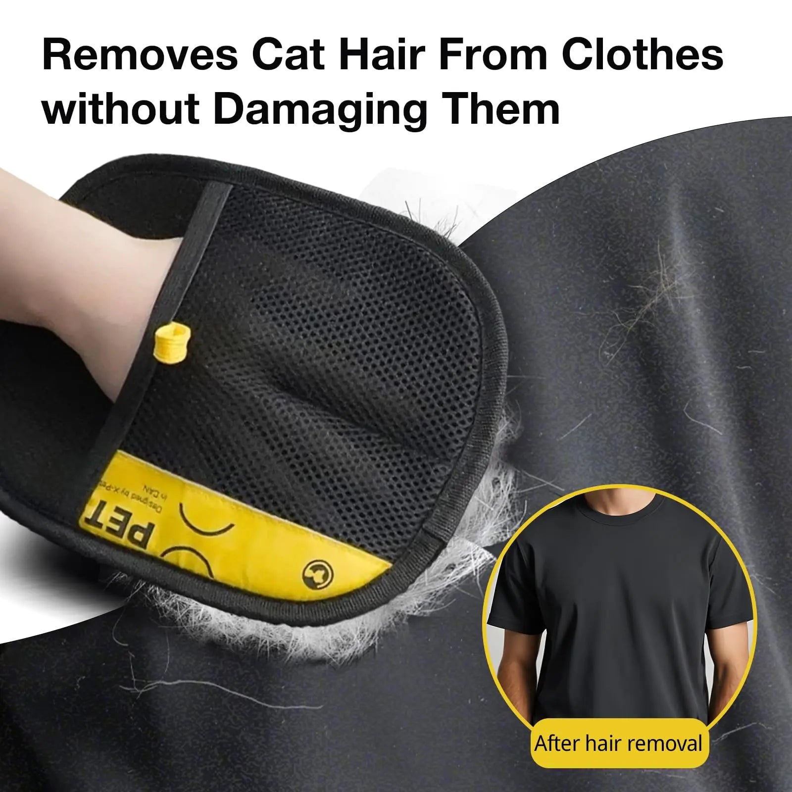 Reusable Pet Hair Remover Gloves for Dogs & Cats Grooming
