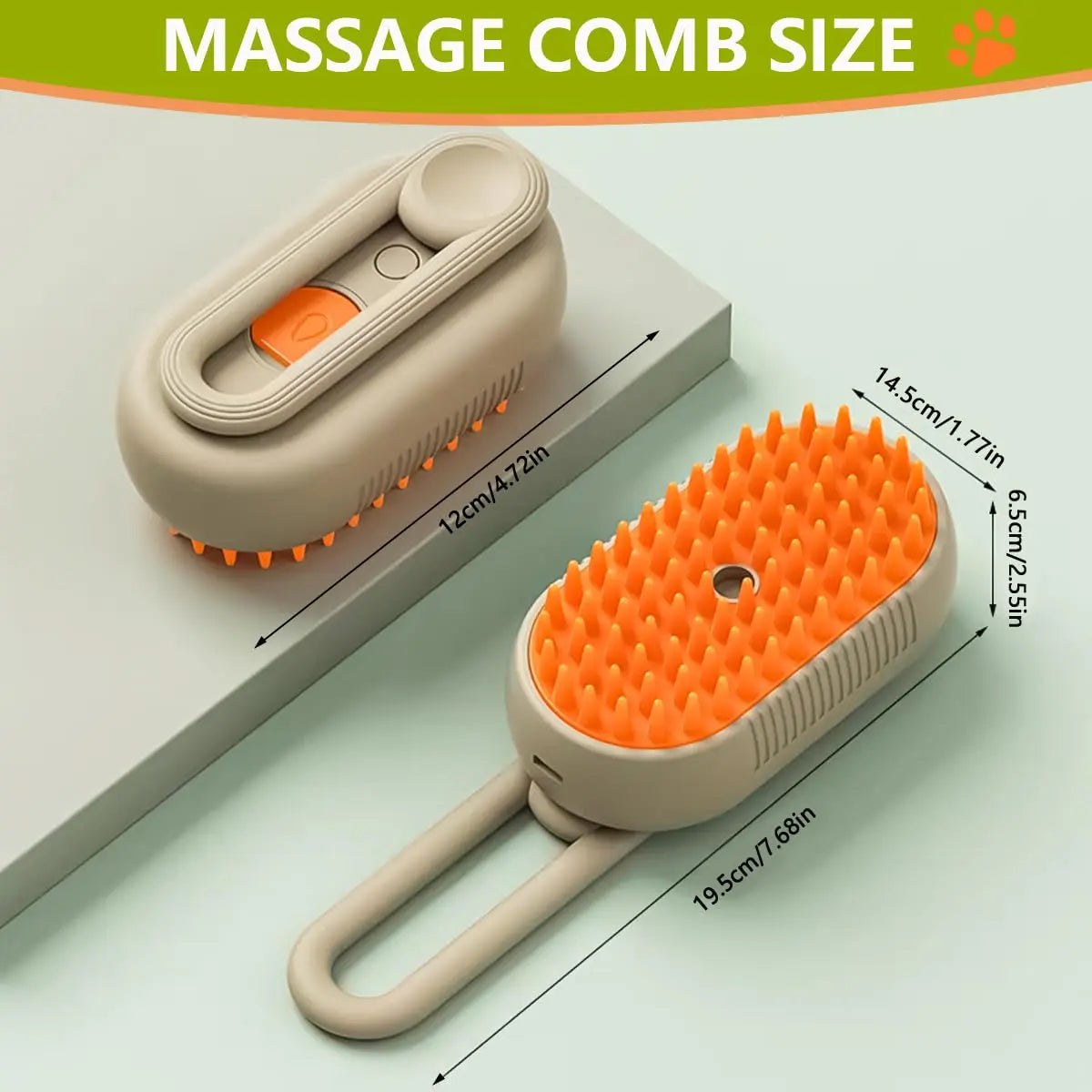 3-in-1 Pet Steam Brush for Dogs & Cats | Anti-Static Grooming Tool