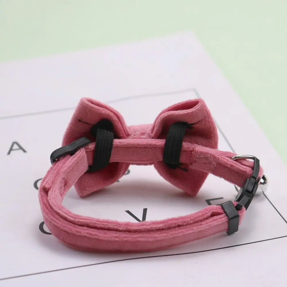 Adjustable Bowknot Cat & Small Dog Collar with Bell