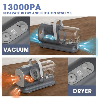 Geoorood Pet Grooming Vacuum Kit 13kPa Suction All-in-One Hair Removal System