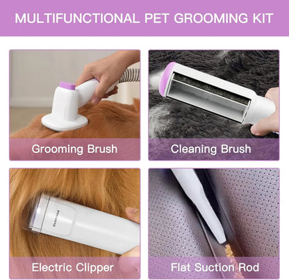 Geoorood Pet Grooming Vacuum Kit 13kPa Suction All-in-One Hair Removal System