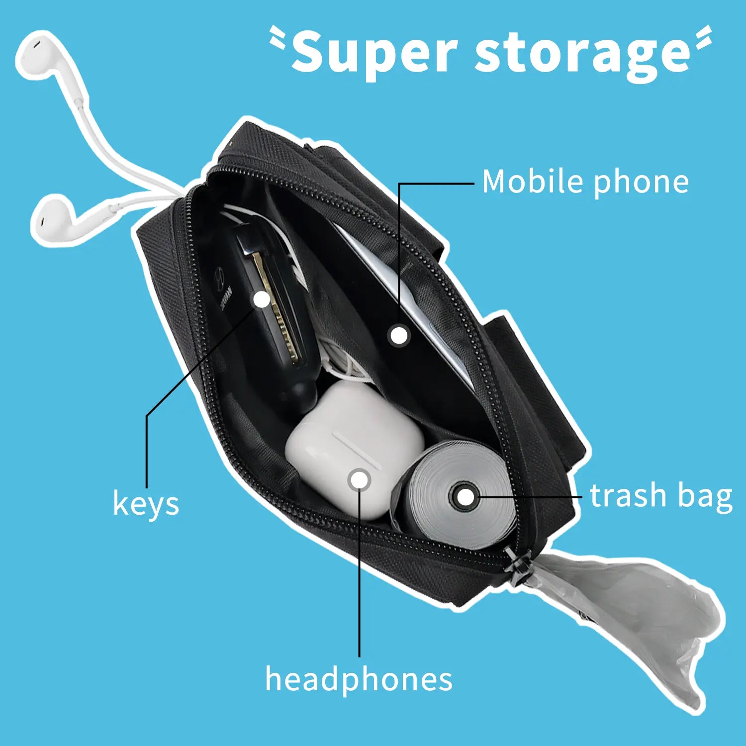 Hands-Free Dog Leash with Waist Bag & Shock Absorption System