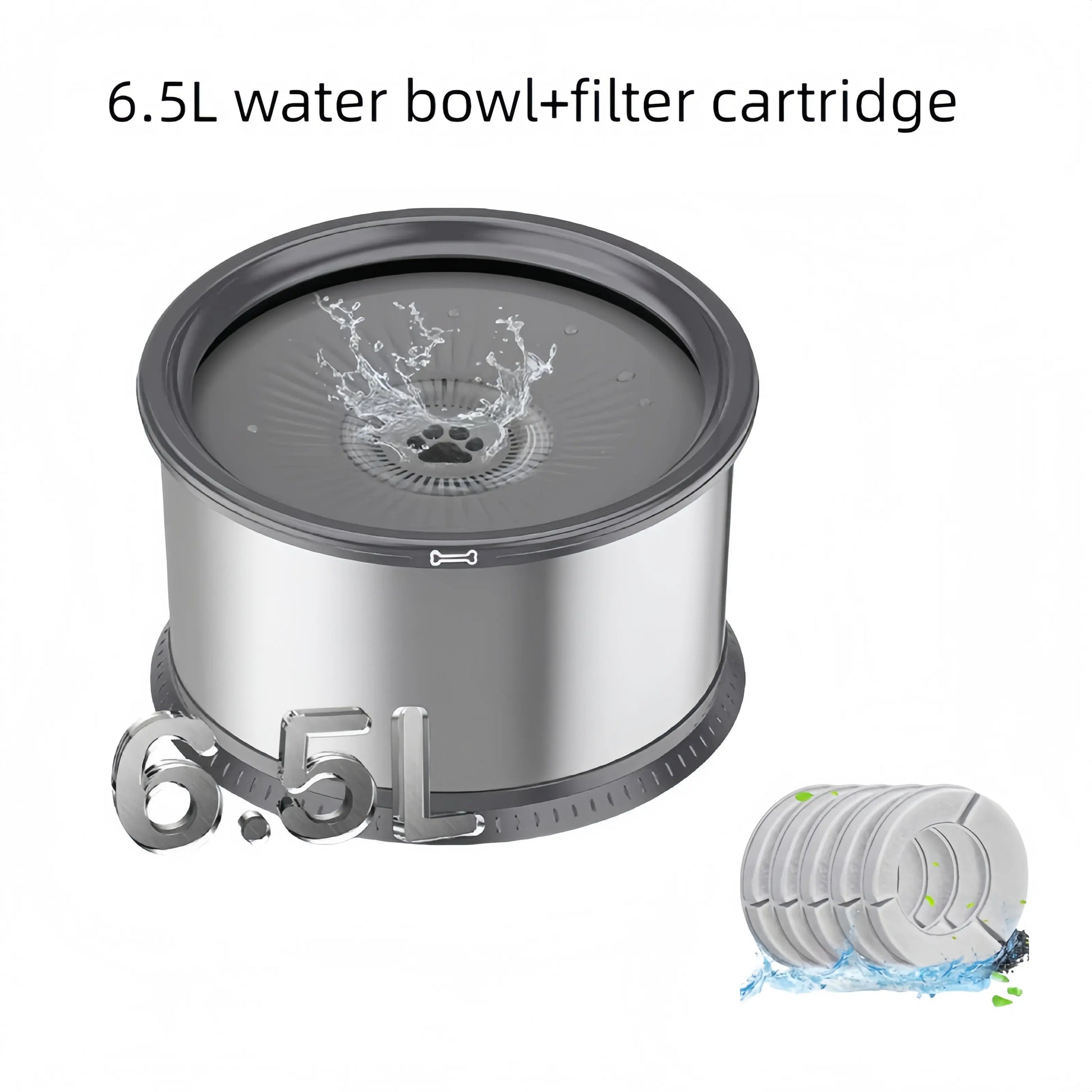 UPSKY Large Anti-Spill Slow Drinking Dog Water Bowl 6.5L