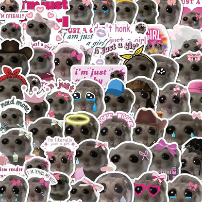 56pcs Cute Hamster Meme Sticker Pack for Laptop & Phone