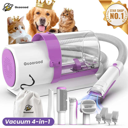 Geoorood Pet Grooming Vacuum Kit 13kPa Suction All-in-One Hair Removal System
