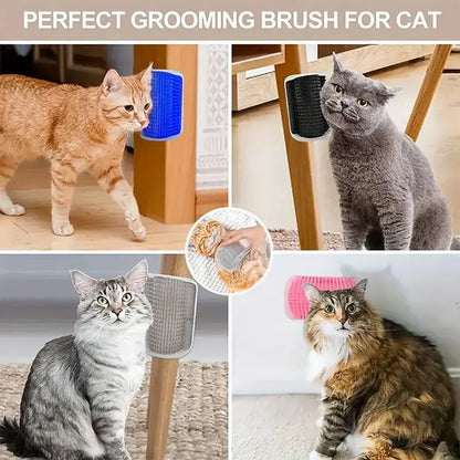 Wall Mounted Cat Self Grooming Corner Brush Massager