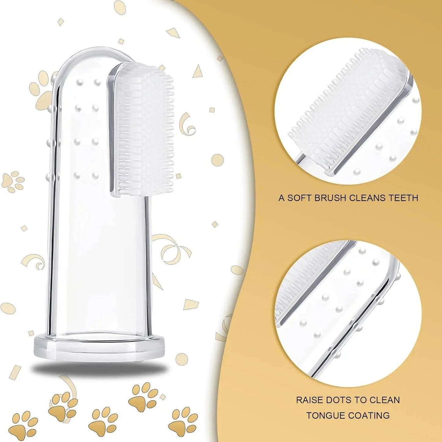 5-Pack Silicone Finger Toothbrush for Dogs & Cats Oral Care
