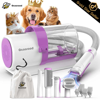 Geoorood Pet Grooming Vacuum Kit 13kPa Suction All-in-One Hair Removal System