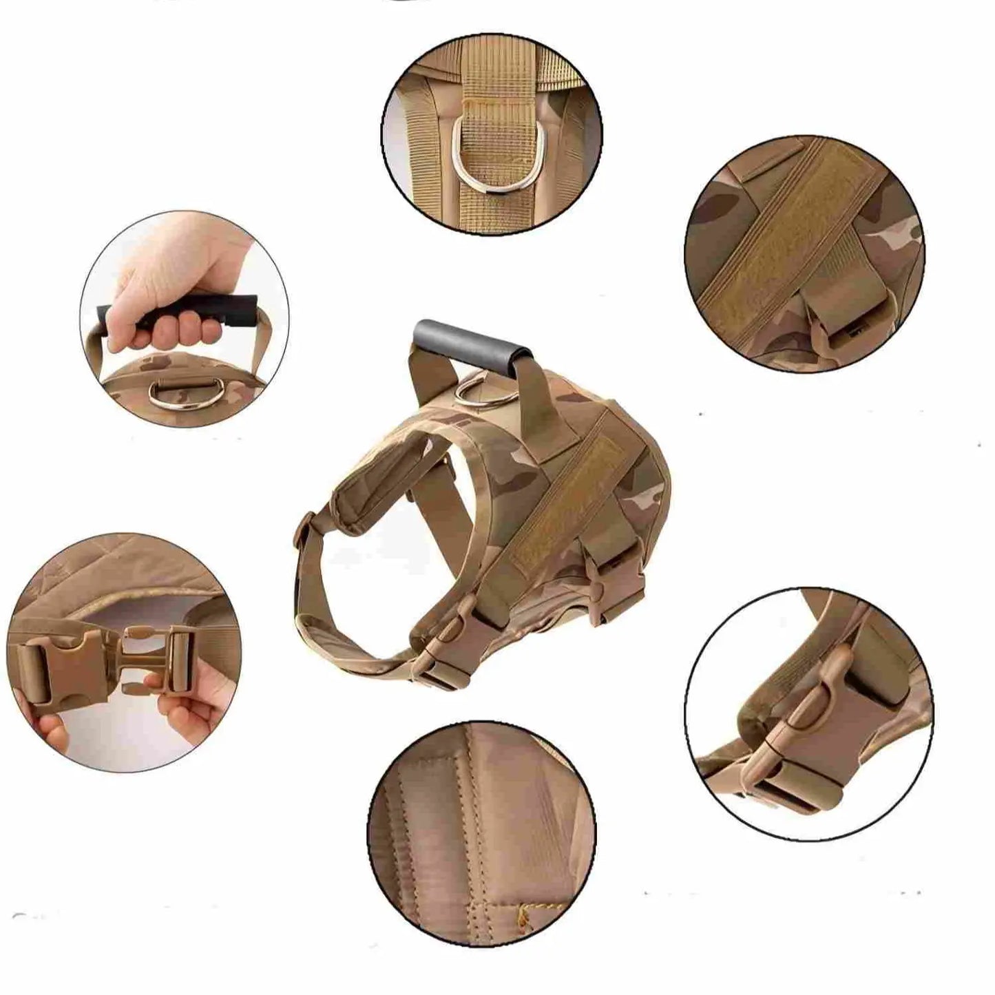 Heavy Duty Tactical Dog Harness with Reflective Straps
