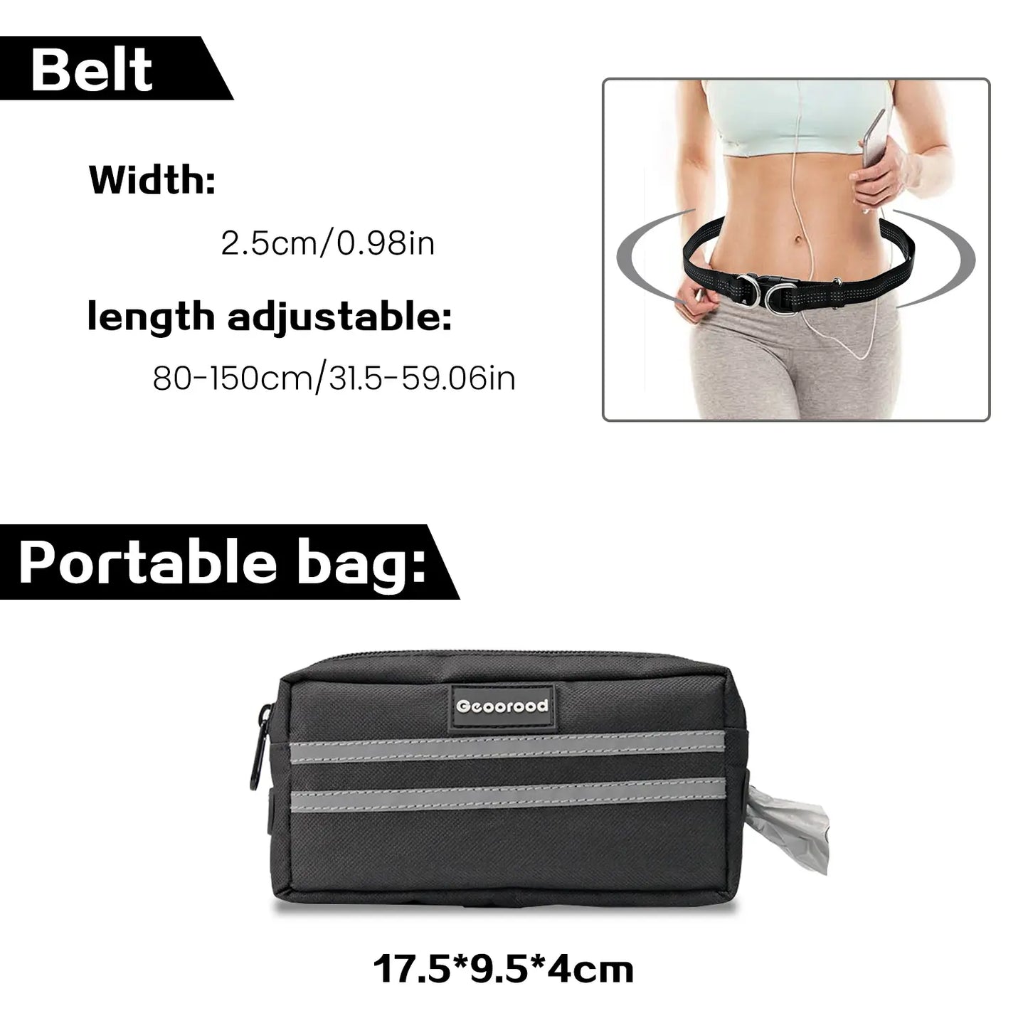 Hands-Free Dog Leash with Waist Bag & Shock Absorption System
