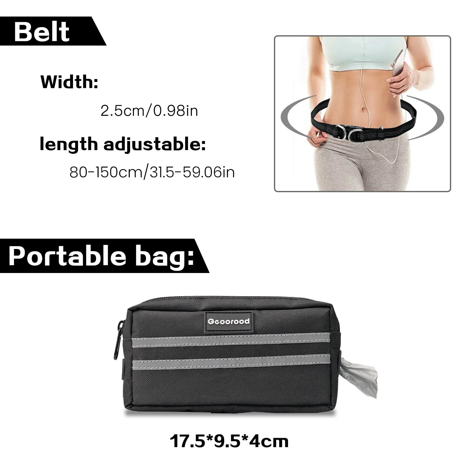 Hands-Free Dog Leash with Waist Bag & Shock Absorption System