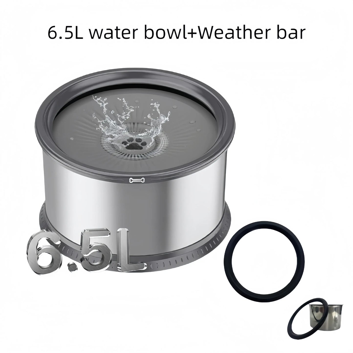 UPSKY Large Anti-Spill Slow Drinking Dog Water Bowl 6.5L