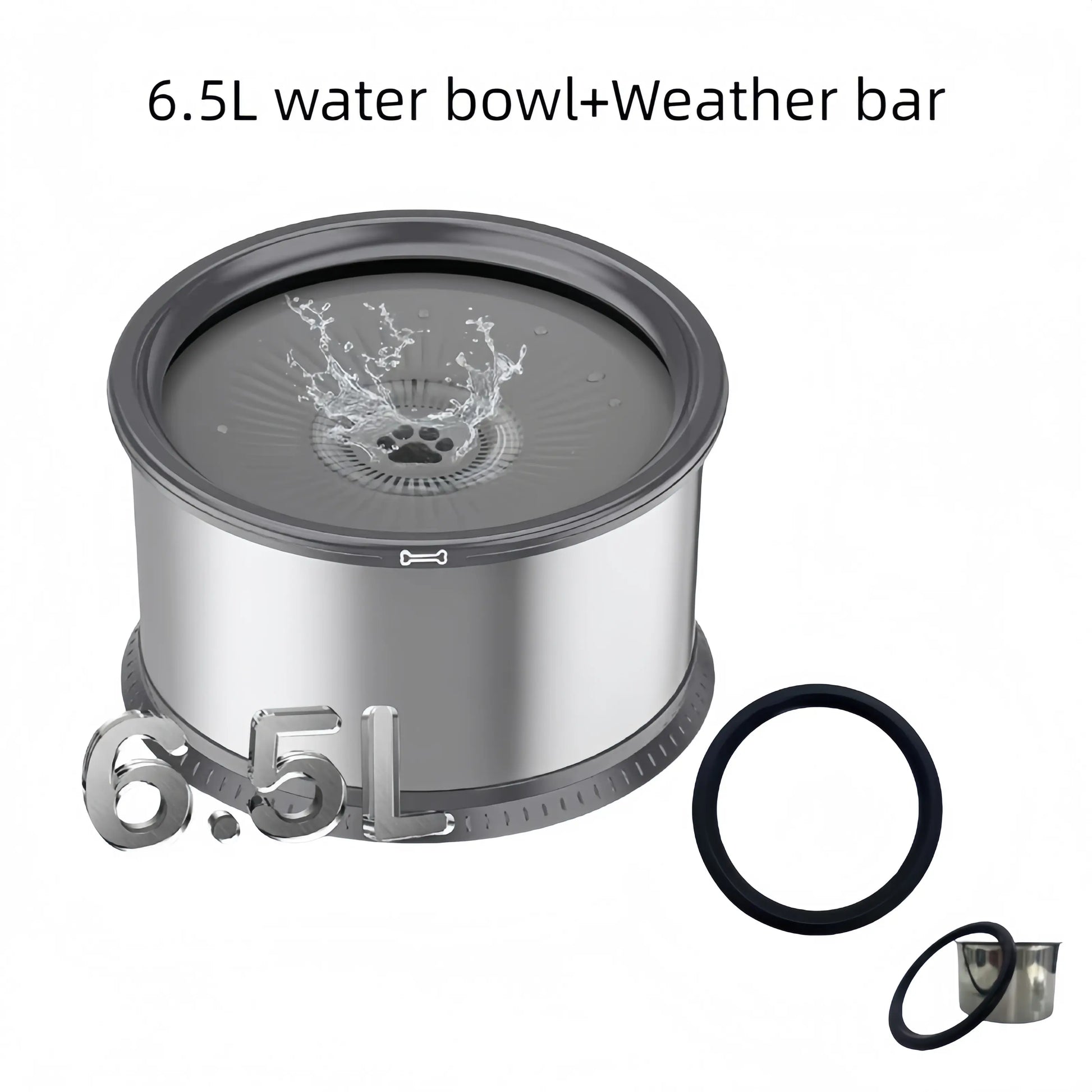 UPSKY Large Anti-Spill Slow Drinking Dog Water Bowl 6.5L