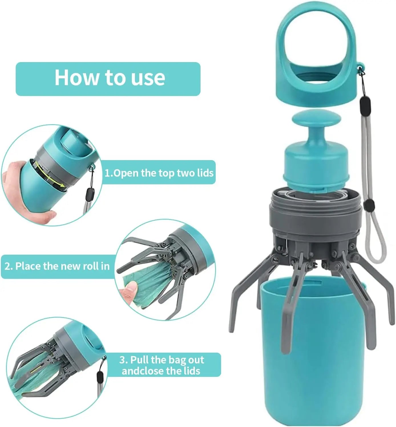 Portable Dog Poop Bag Dispenser & Waste Scooper for Walks