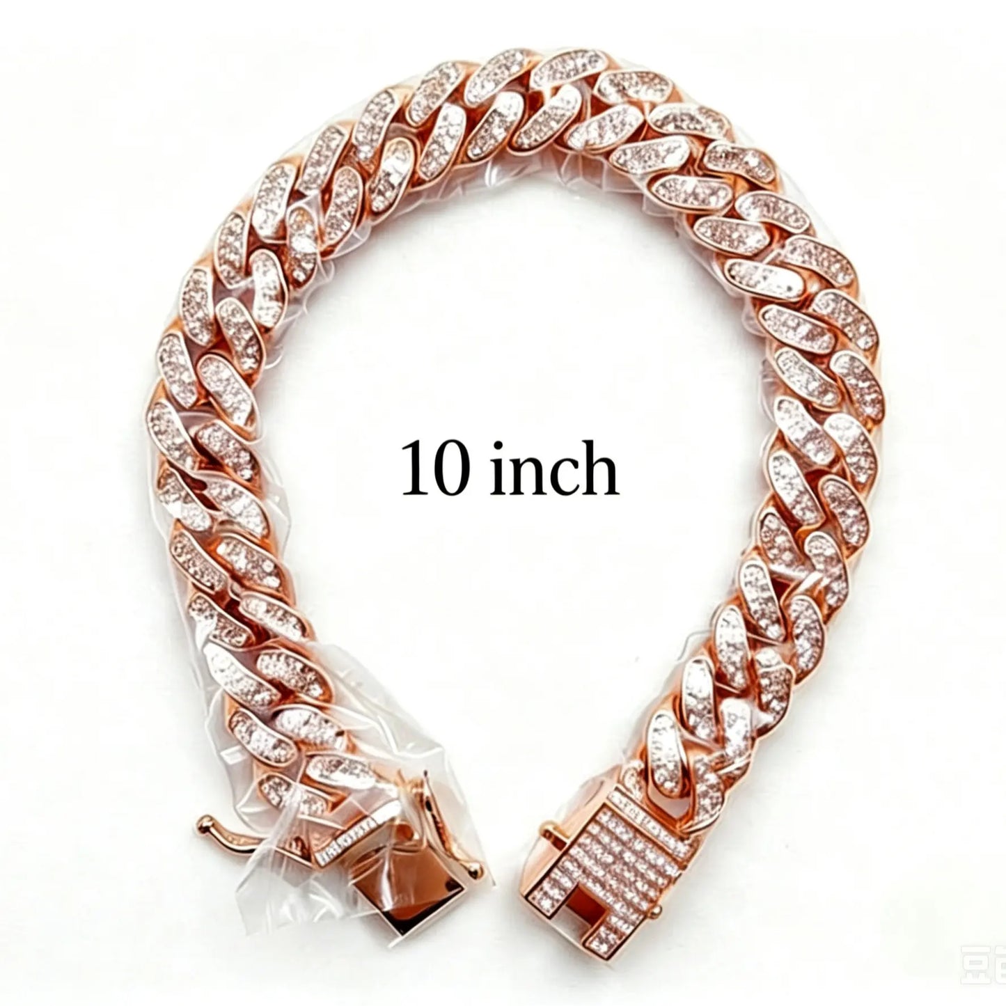 Rose Gold Crystal Cuban Dog Necklace Luxury Pet Jewelry