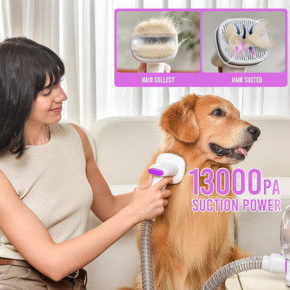 Geoorood Pet Grooming Vacuum Kit 13kPa Suction All-in-One Hair Removal System