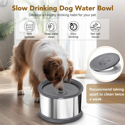 UPSKY Large Anti-Spill Slow Drinking Dog Water Bowl 6.5L