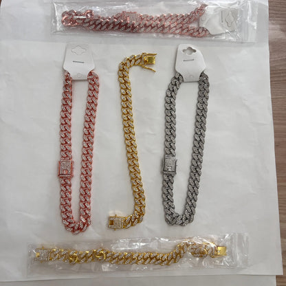 Rhinestone Cuban Style Dog Necklace for Small to Large Dogs