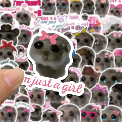 56pcs Cute Hamster Meme Sticker Pack for Laptop & Phone