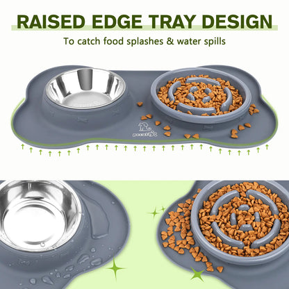 Anti-Gulp Slow Feeder Dog Bowl for Healthy Eating