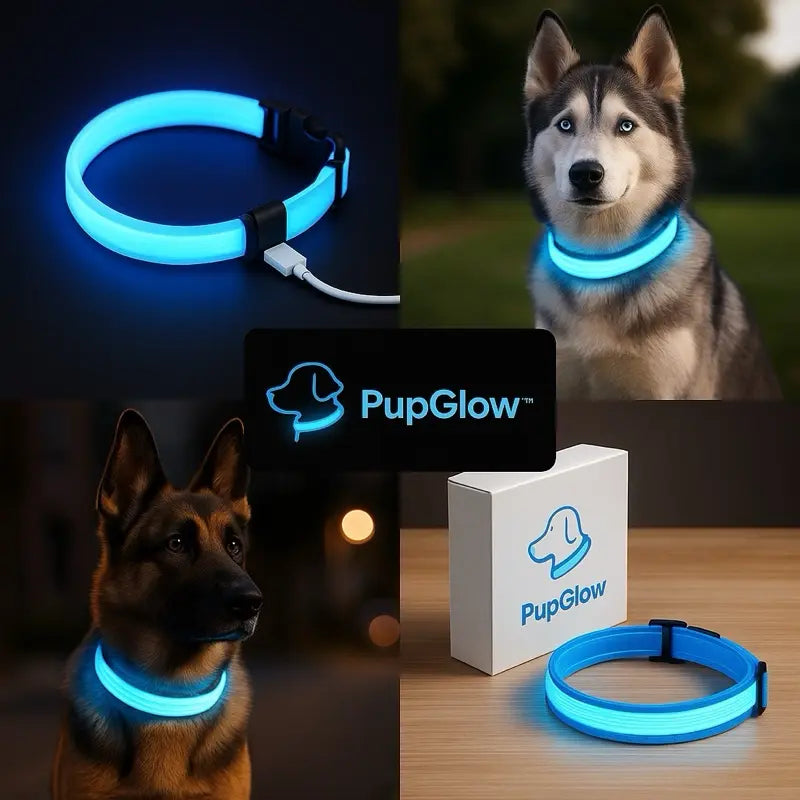 Rechargeable LED Light Up Dog Collar for Night Safety