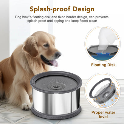 UPSKY Large Anti-Spill Slow Drinking Dog Water Bowl 6.5L