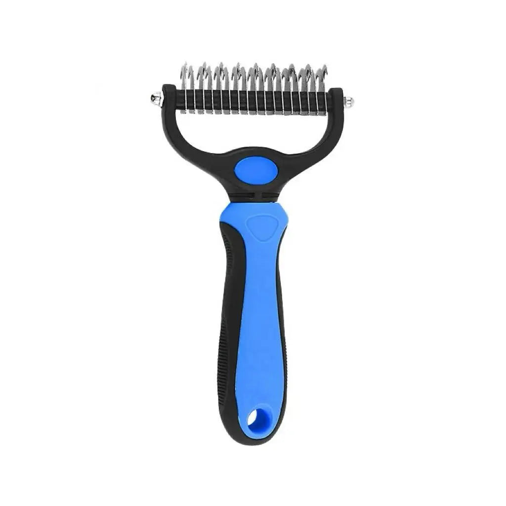 Double-Sided Pet Dematting Rake for Long Hair Dogs & Cats