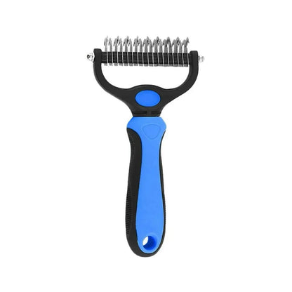 Double-Sided Pet Dematting Rake for Long Hair Dogs & Cats