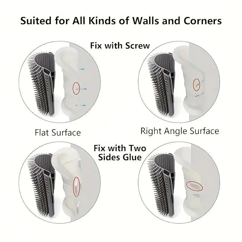 Wall Mounted Cat Self Grooming Corner Brush Massager