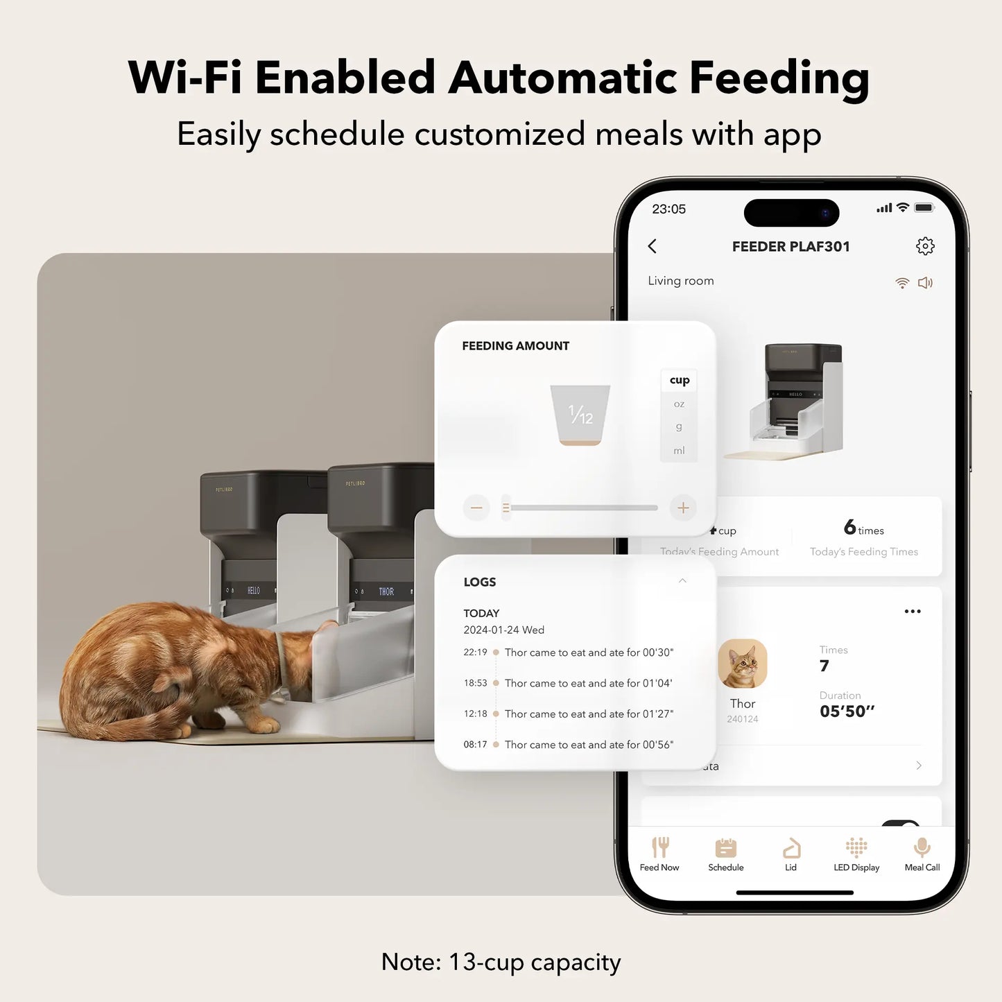 PETLIBRO RFID Automatic Cat Feeder with App Control & 3L Capacity