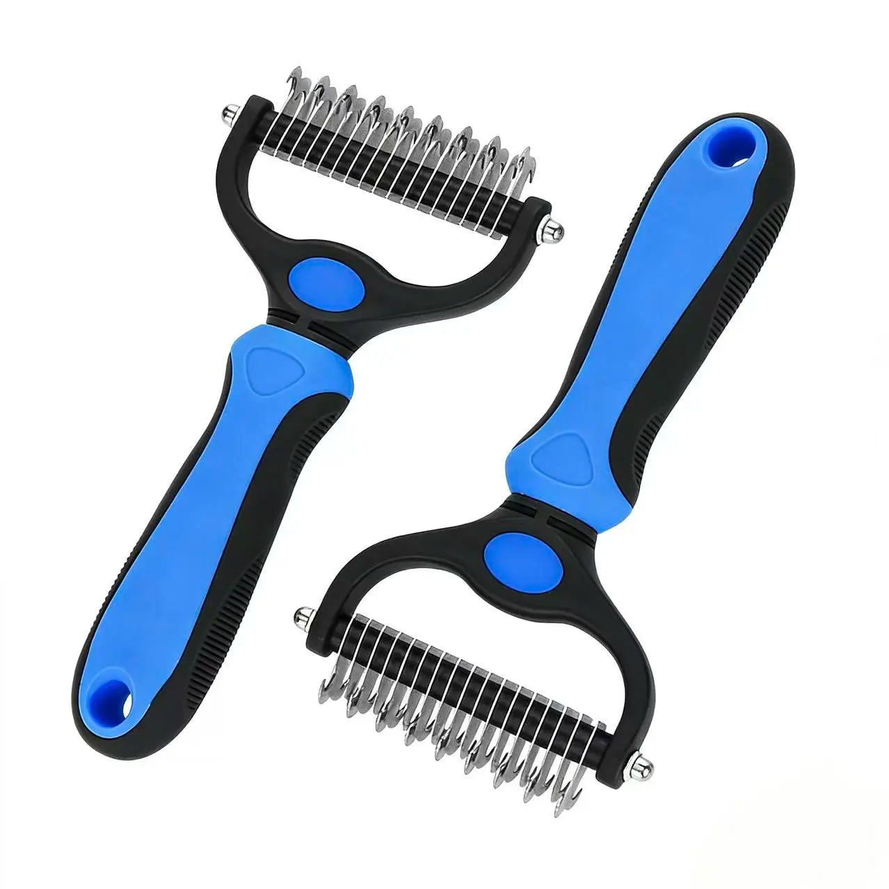 Double-Sided Pet Dematting Rake for Long Hair Dogs & Cats