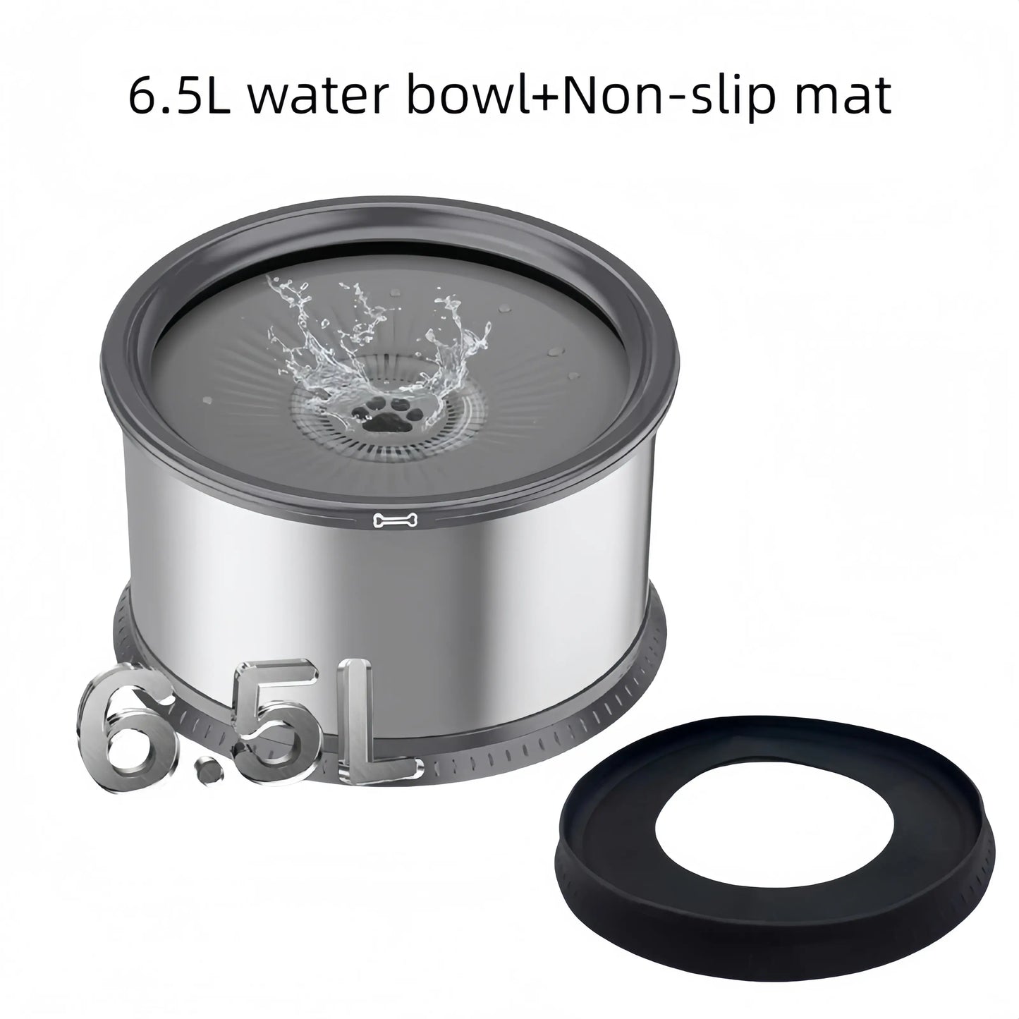 UPSKY Large Anti-Spill Slow Drinking Dog Water Bowl 6.5L