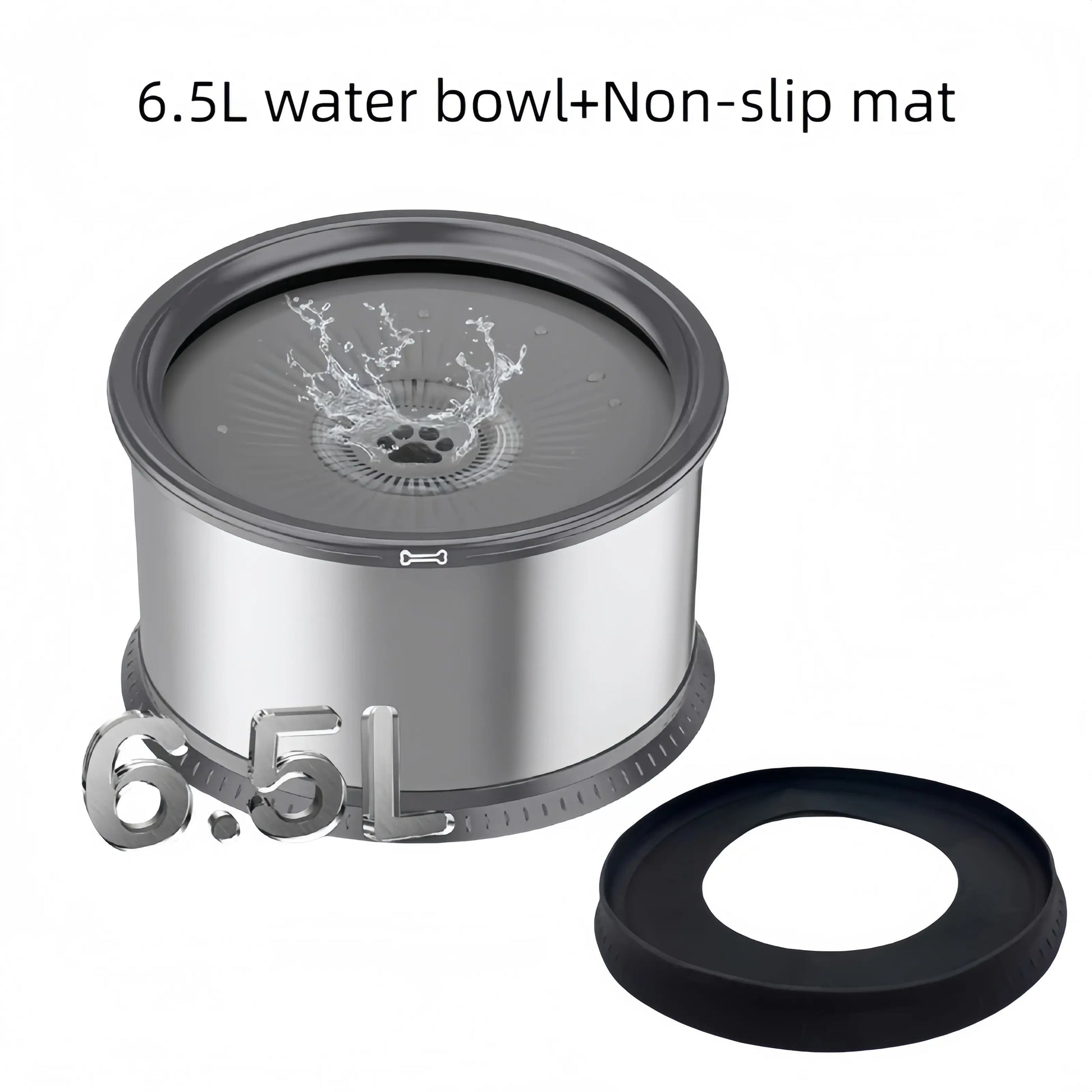 UPSKY Large Anti-Spill Slow Drinking Dog Water Bowl 6.5L