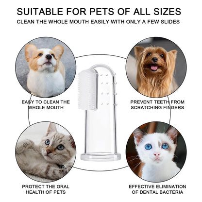 5-Pack Silicone Finger Toothbrush for Dogs & Cats Oral Care